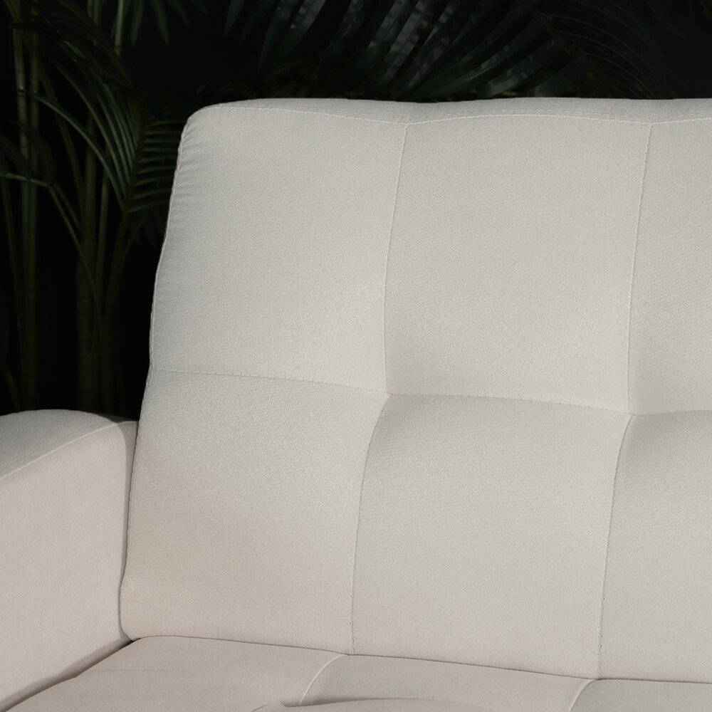 Canapé 2 places Ghislaine beige 120cm tissu