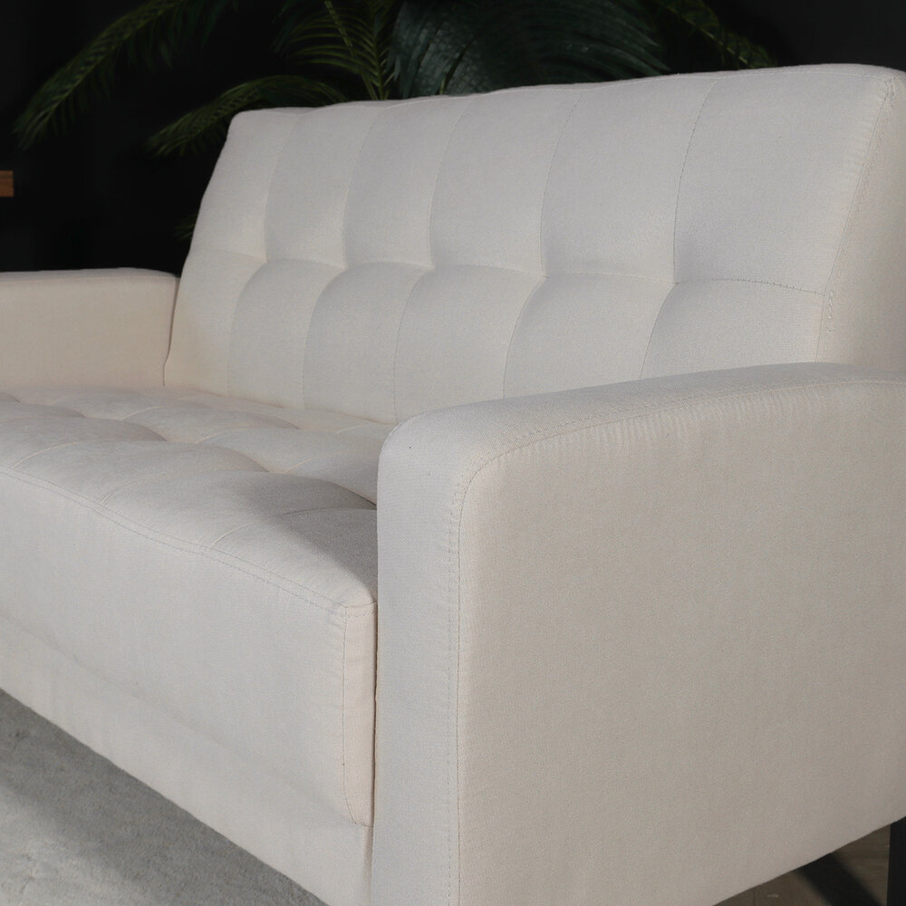 Canapé 2 places Ghislaine beige 120cm tissu