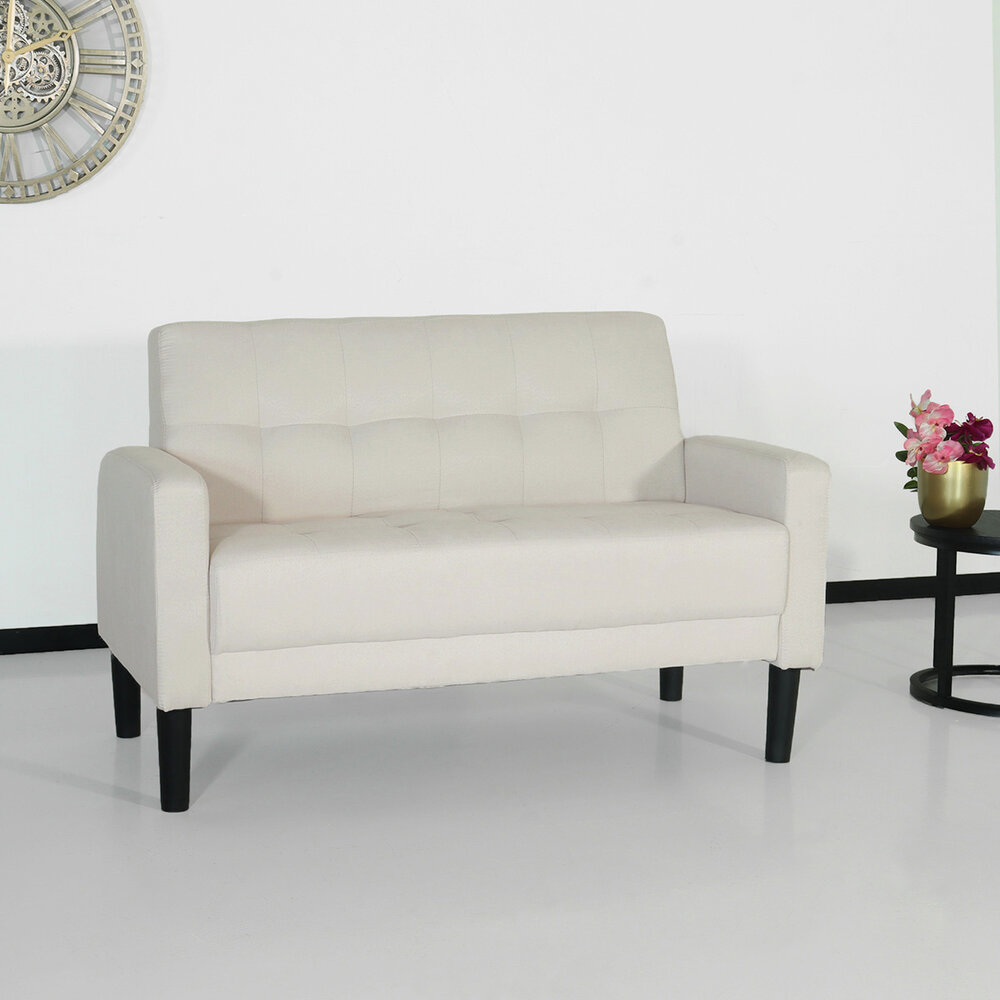 Canapé 2 places Ghislaine beige 120cm tissu