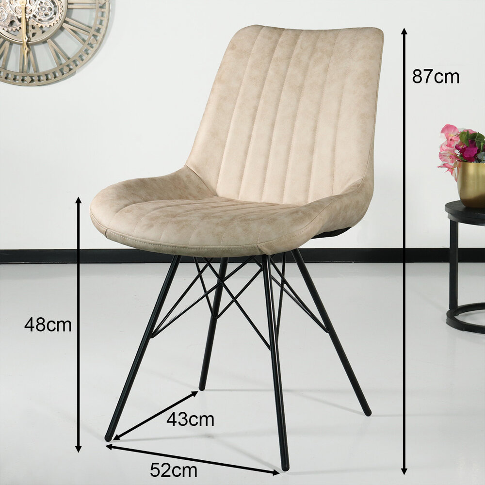 Chaise de salle à manger Chesro industrielle beige