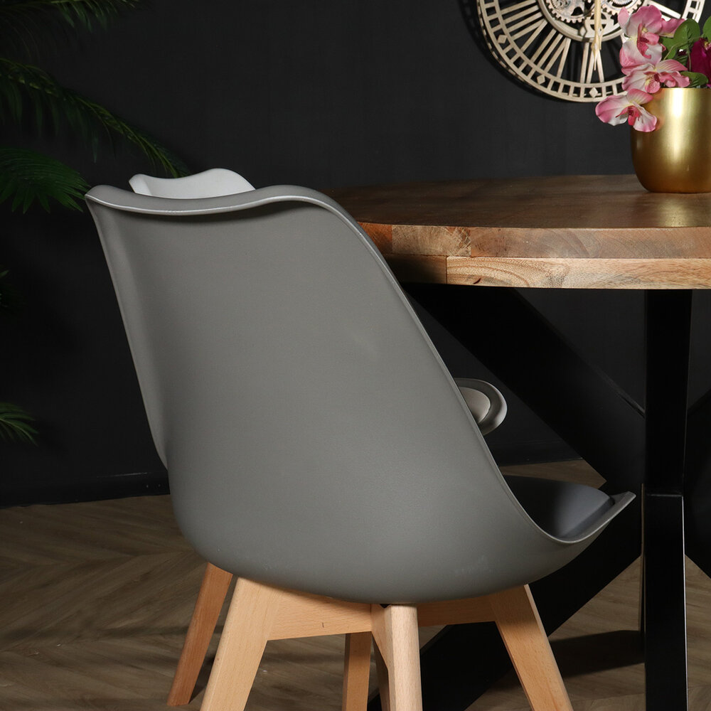 Chaise de salle à manger avec rembourrage à l’assise gris