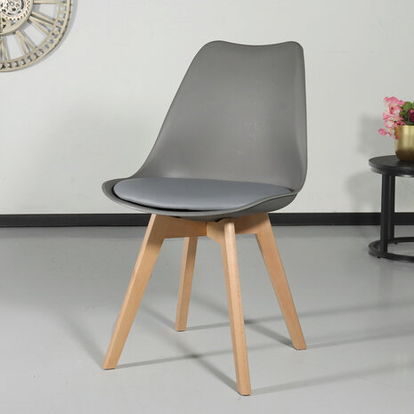 Lizzely Garden & Living Chaise de salle à manger avec rembourrage à l’assise gris