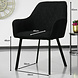Lizzely Garden & Living Chaise de salle à manger avec accoudoirs Yurgan teddy bouclé noir
