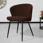 Chaise de salle à manger teddy bouclé marron Felix