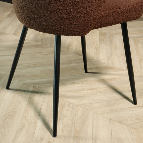 Lizzely Garden & Living Chaise de salle à manger teddy bouclé marron Felix