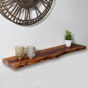 Lizzely Garden & Living Etagère murale Inge industrial longueur 90cm décoration murale en bois d'acacia