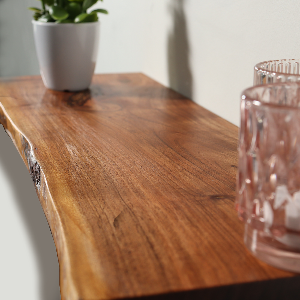 Etagère murale Inge industrial longueur 120cm décoration murale en bois d'acacia