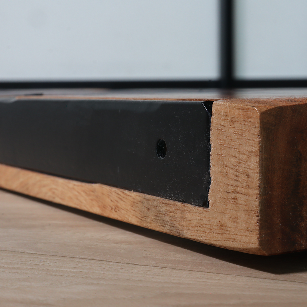 Etagère murale Inge industrial longueur 120cm décoration murale en bois d'acacia