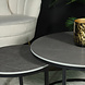 Lizzely Garden & Living Table basse ronde 2 pièces aspect marbre Bero table d'appoint gris table d'appoint en pierre fritée