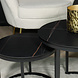 Lizzely Garden & Living Table basse ronde 2 pièces aspect marbre Lotte noir table d'appoint en pierre Lizzely Garden & Living Table basse ronde 2 pièces aspect marbre Lotte noir table d'appoint en pierre