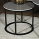 Lizzely Garden & Living Table basse ronde 2 pièces aspect marbre Lotte gris table d'appoint en pierre Lizzely Garden & Living Table basse ronde 2 pièces aspect marbre Lotte gris table d'appoint en pierre