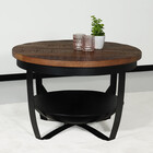 Table basse ronde en bois de manguier Sandy style industriel
