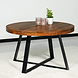 Lizzely Garden & Living Table basse ronde en bois de manguier Teun marron table d'appoint industrielle