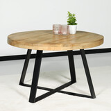 Lizzely Garden & Living Table basse ronde en bois de manguier Teun marron clair table d'appoint industrielle
