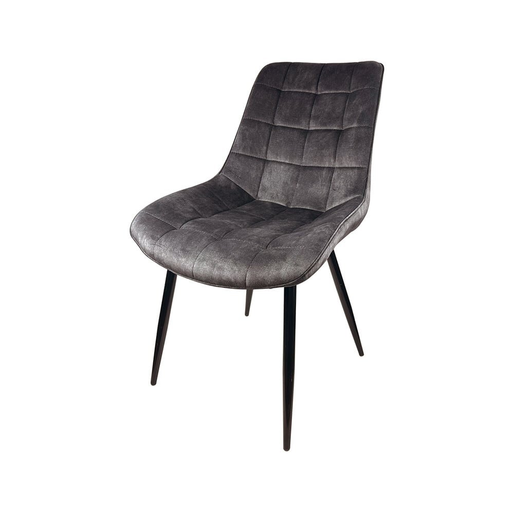 Chaise de salle à manger De Vince en velours anthracite