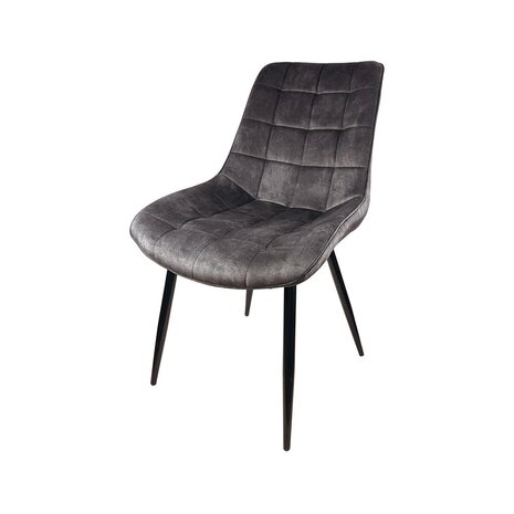 Lizzely Garden & Living Chaise de salle à manger De Vince en velours anthracite