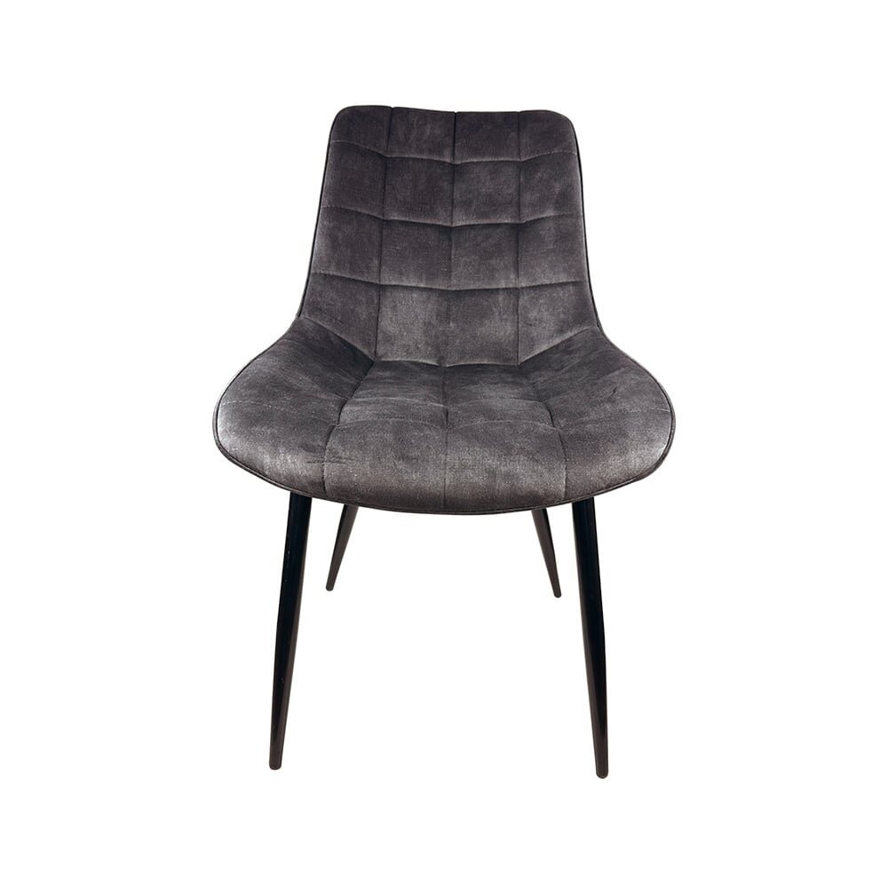 Chaise de salle à manger De Vince en velours anthracite