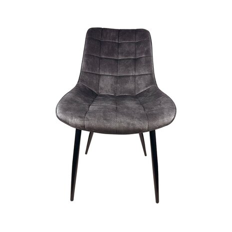 Lizzely Garden & Living Chaise de salle à manger De Vince en velours anthracite