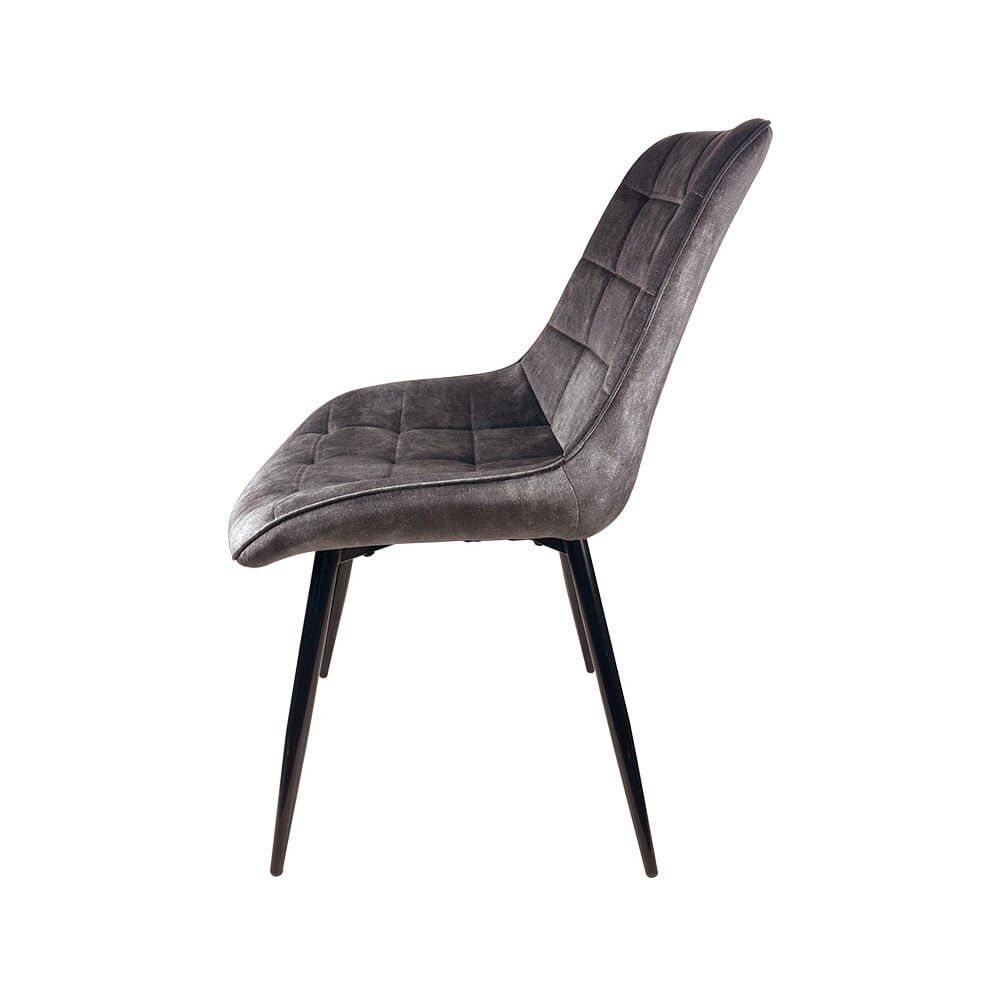 Chaise de salle à manger De Vince en velours anthracite
