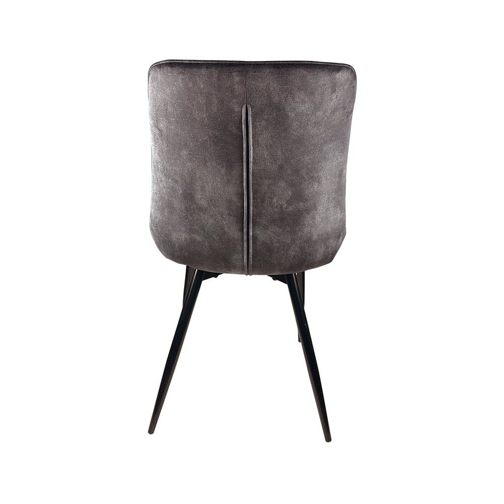 Chaise de salle à manger De Vince en velours anthracite