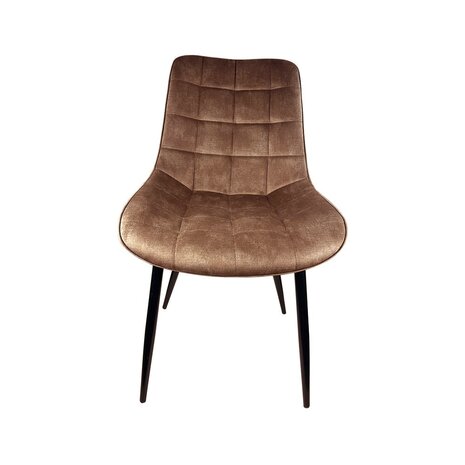 Lizzely Garden & Living Chaise de salle à manger De Vince en velours cognac Lizzely Garden & Living Chaise de salle à manger De Vince en velours cognac