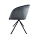 Lizzely Garden & Living Chaise de salle à manger pivotante Willow anthracite velours