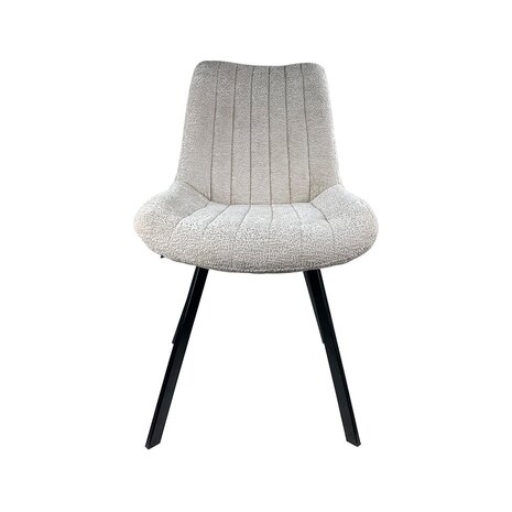 Lizzely Garden & Living Chaise de salle à manger Susta en velours chenillé beige