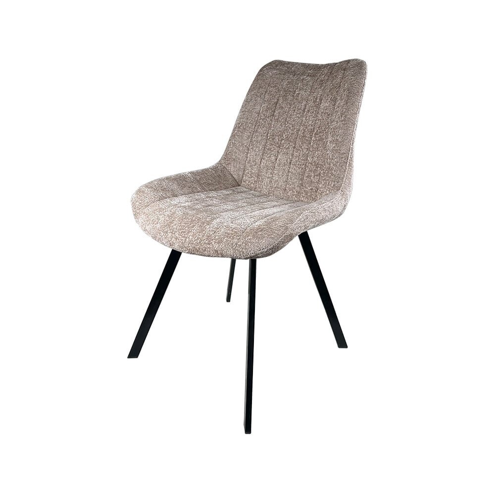 Chaise de salle à manger Susta en velours chenillé taupe