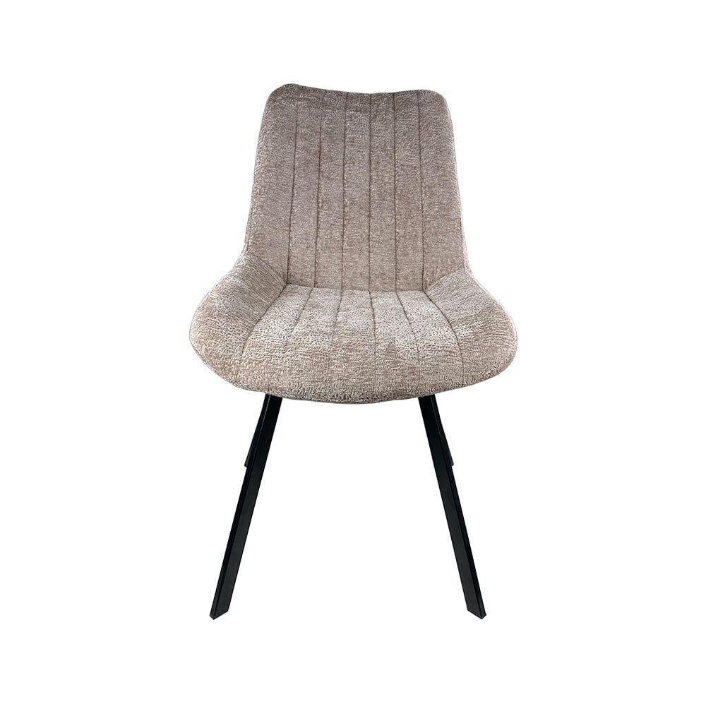 Chaise de salle à manger Susta en velours chenillé taupe