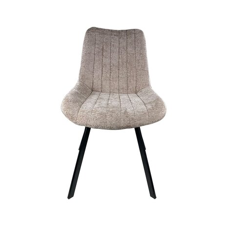 Lizzely Garden & Living Chaise de salle à manger Susta en velours chenillé taupe