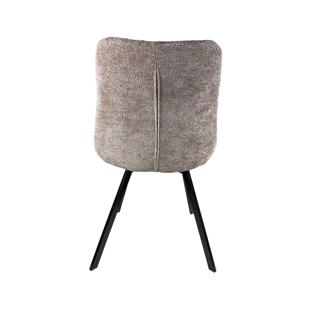 Chaise de salle à manger Susta en velours chenillé taupe