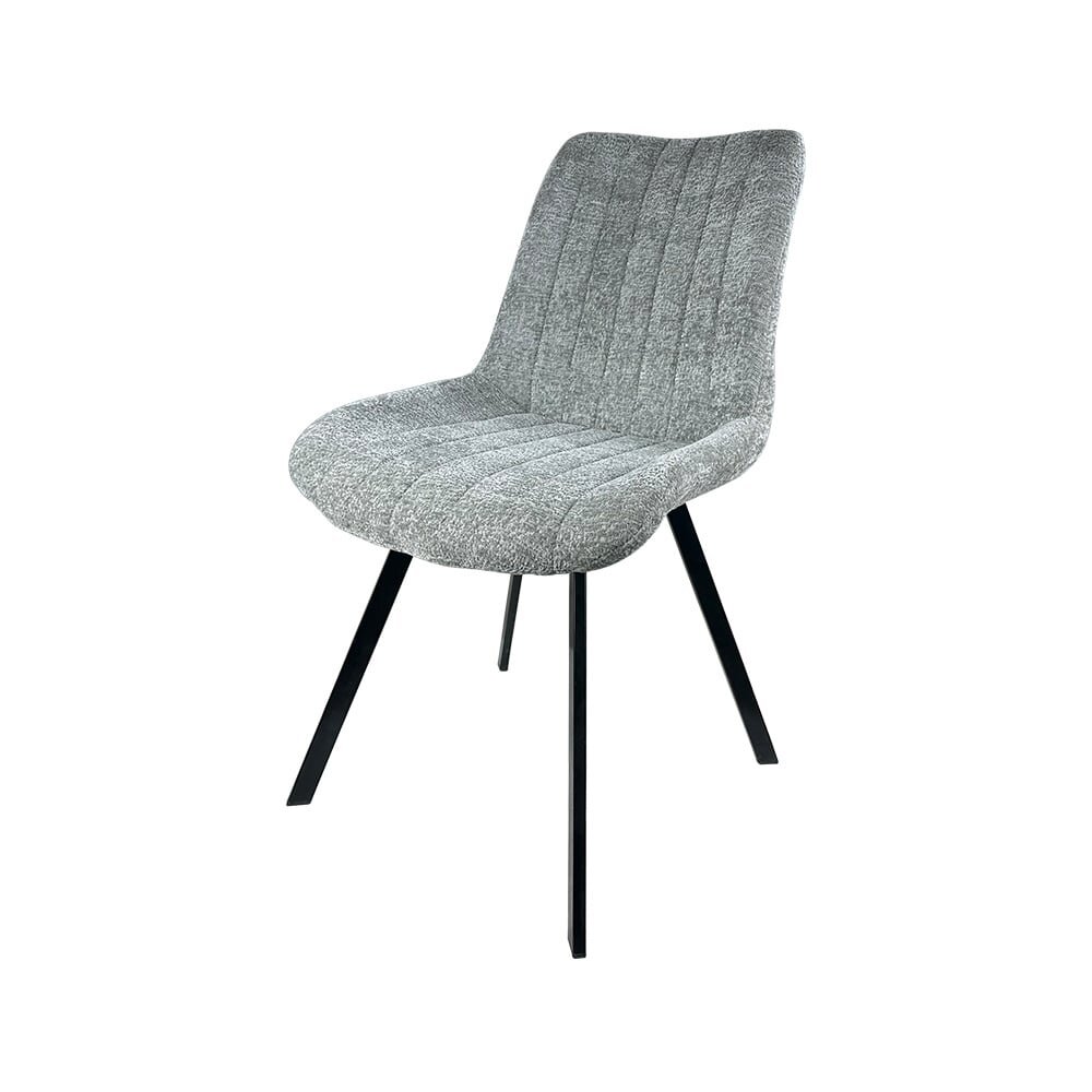 Chaise de salle à manger Susta en velours chenillé gris