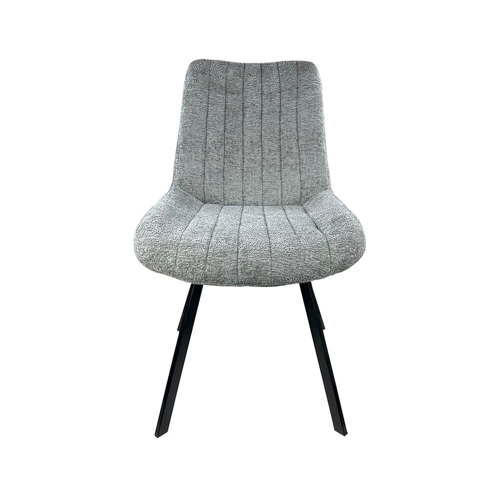 Chaise de salle à manger Susta en velours chenillé gris