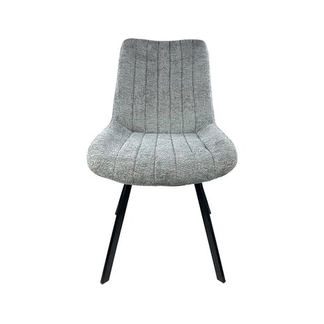 Lizzely Garden & Living Chaise de salle à manger Susta en velours chenillé gris