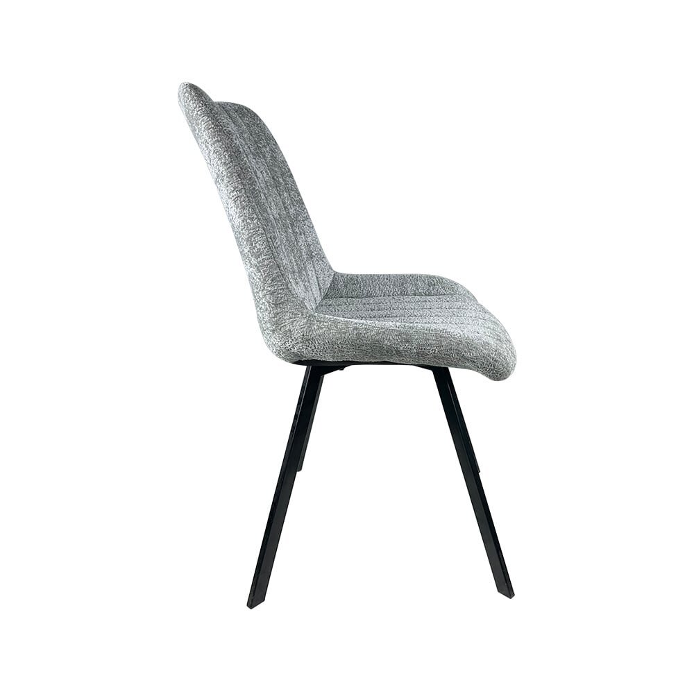 Chaise de salle à manger Susta en velours chenillé gris