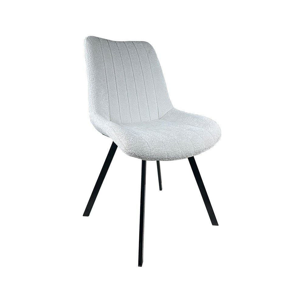 Chaise de salle à manger Susta en velours chenillé blanc Chaise de salle à manger Susta en velours chenillé blanc