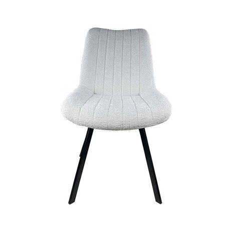 Lizzely Garden & Living Chaise de salle à manger Susta en velours chenillé blanc Lizzely Garden & Living Chaise de salle à manger Susta en velours chenillé blanc