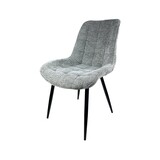 Lizzely Garden & Living Chaise de salle à manger De Vince en tissu velours chenillé gris