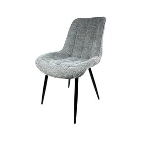 Lizzely Garden & Living Chaise de salle à manger De Vince en tissu velours chenillé gris