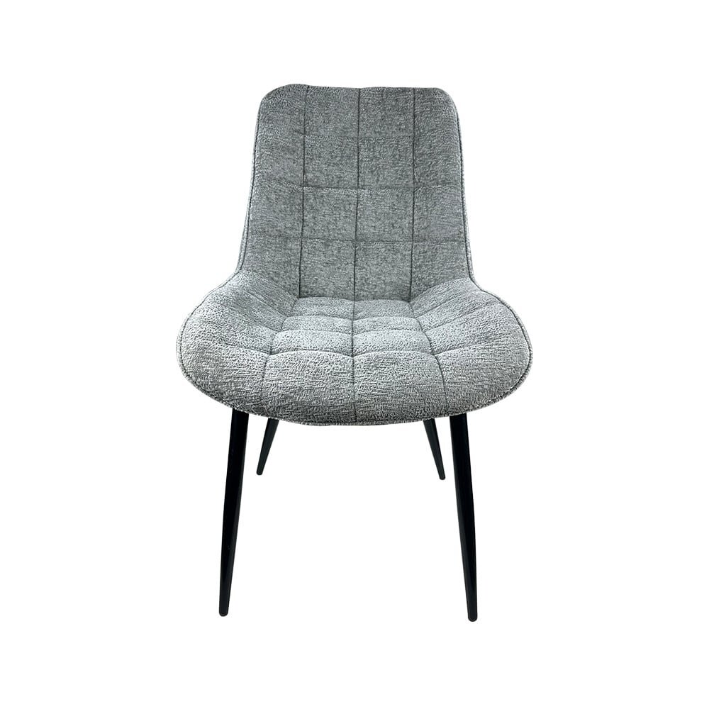 Chaise de salle à manger De Vince en tissu velours chenillé gris