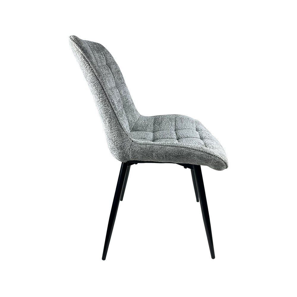 Chaise de salle à manger De Vince en tissu velours chenillé gris