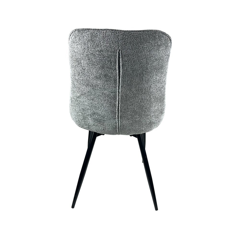 Chaise de salle à manger De Vince en tissu velours chenillé gris