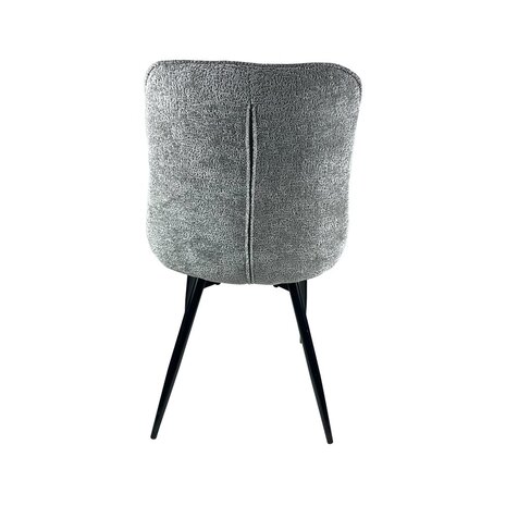 Lizzely Garden & Living Chaise de salle à manger De Vince en tissu velours chenillé gris