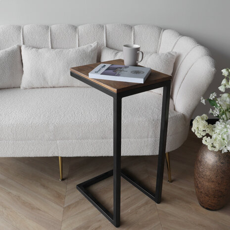 Lizzely Garden & Living Table d'appoint Jerry en bois de manguier durable de 69 cm bout de canapé