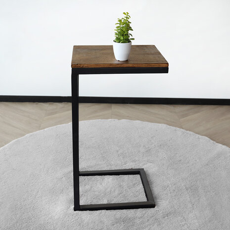 Lizzely Garden & Living Table d'appoint Jerry en bois de manguier durable de 69 cm bout de canapé