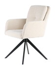 Chaise de salle à manger pivotante Lieve tissu côtelé blanc