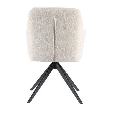 Lizzely Garden & Living Chaise de salle à manger pivotante Lieve tissu côtelé blanc