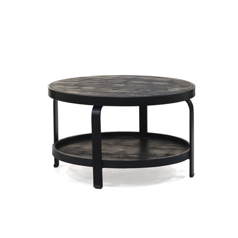 Lizzely Garden & Living Table basse ronde en bois de manguier Marian noir table d'appoint industrielle Lizzely Garden & Living Table basse ronde en bois de manguier Marian noir table d'appoint industrielle