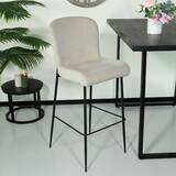 Lizzely Garden & Living Tabouret de bar côtelé gris clair Inge