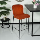 Tabouret de bar côtelé marron Inge